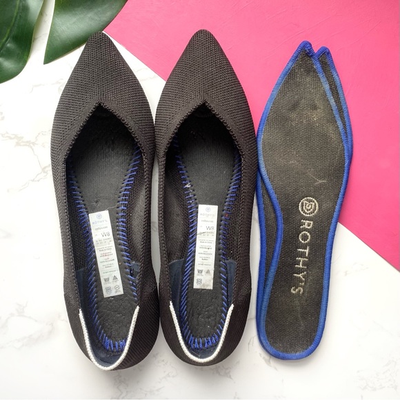 Rothy's White Halo Black Point Flats 8 - Picture 6 of 7